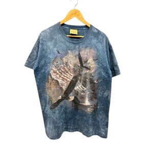 The Mountain‎ Eagle T-Shirt Men’s Large Blue Graphic Nature Tee USA Point Sebago